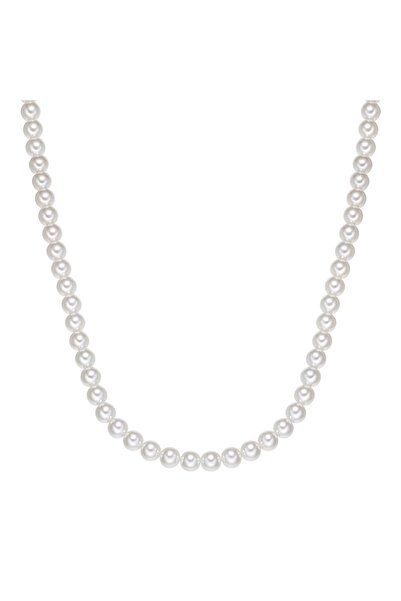 True Rebels Perlenhalskette Kette Edelstahl schwarz Perle (synth.) weiß