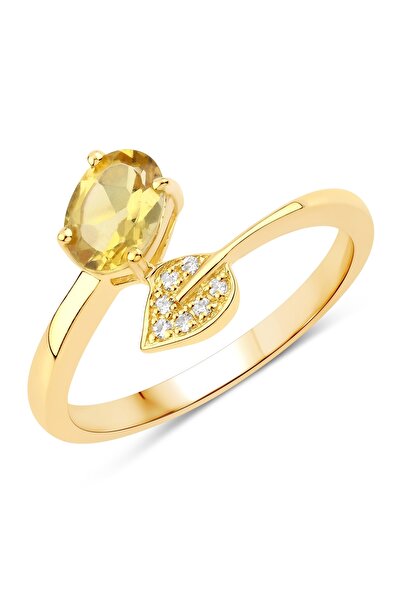 Rafaela Donata Edelsteinring Ring Sterling Silber gelbvergoldet Beryll gelb T...