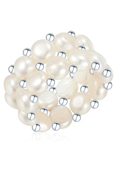 Valero Pearls Perlenring Ring Sterling Silber Süßwasser-Zuchtperle weiß