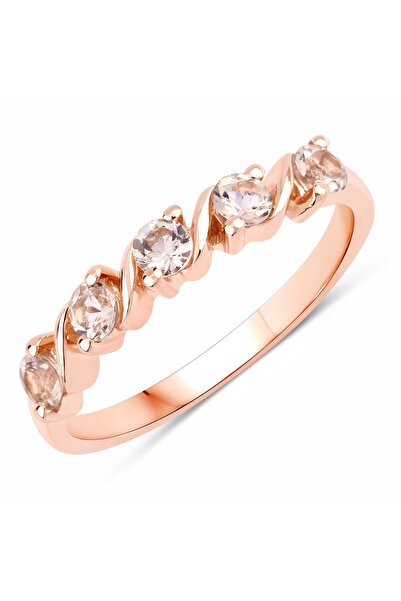 Rafaela Donata Edelsteinring Ring Sterling Silber rosévergoldet Morganit rosa