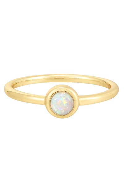 Glanzstücke München Silberring Ring Sterling Silber gelbgold Opal (synth.)