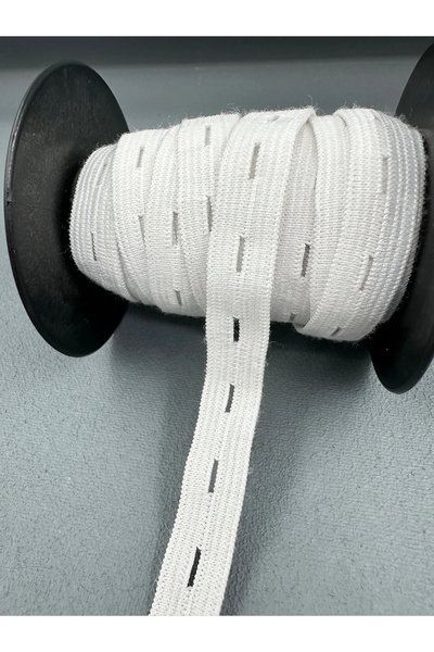 BRAVE TEKSTİL ÜRÜNLERİ 1,5 cm Tricotat Bumbac-Elastic-Alb-5 metri