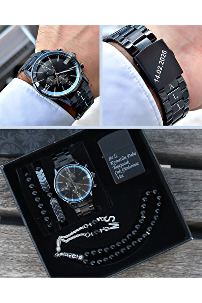 saat&istasyonu İsimli Kol Saat Seti Tesbih Bileklik Çakmak Sevgililer Günü SA...