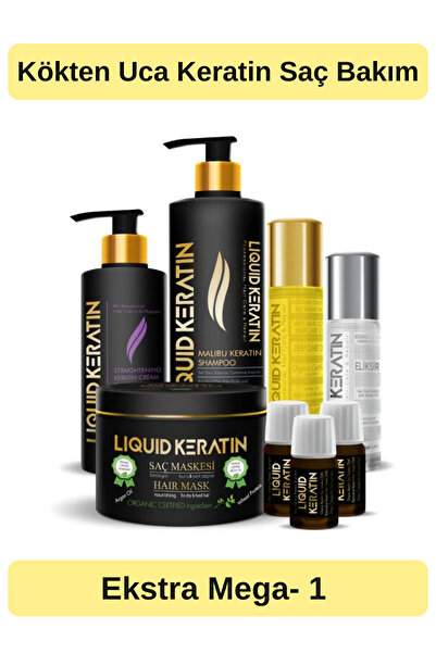 Liquid Keratin Kökten Uca Komple Saç Bakım Keratin Seti - 3 Etki (ONARICI GÜÇ...