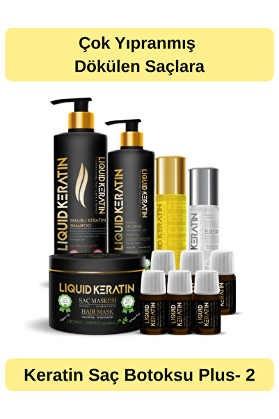 Liquid Keratin Saç Botoksu Plus - Yanmış Yıpranmış Saçlara Kökten Uca Keratin...