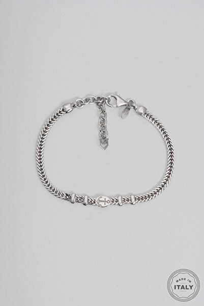 So CHIC... İtalyan Çapa Figürlü 21 Cm Gümüş Erkek Zincir Bileklik