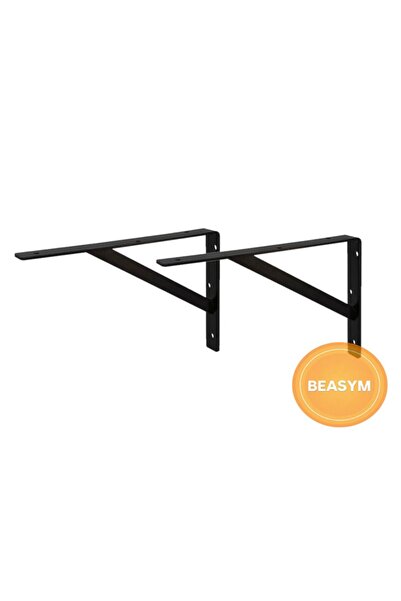 Beasym Ağır Yük Raf Altı Ayak Raf Tutucu Destekli L Demir 33 X 50 Cm Siyah Mo...