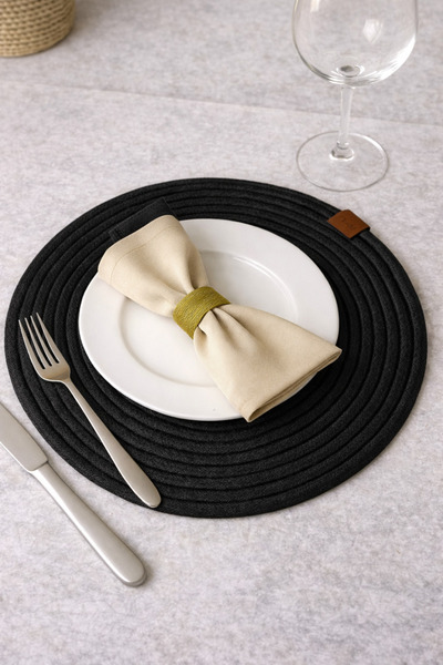 Mastella El Yapımı Natürel Jüt Supla | Doğal Hasır Amerikan Servis | El Yapım...