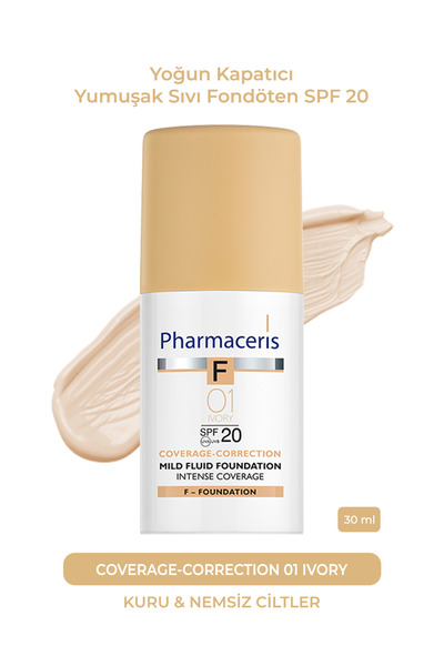 Pharmaceris Coverage-Correction SPF 20 (01 Ivory) | Yoğun Kapatıcı Yumuşak Sı...