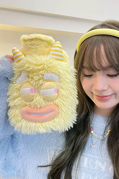 TAKIŞTIR Sarı Renk Canavar Figürlü Peluş Sıcak Su Torbası