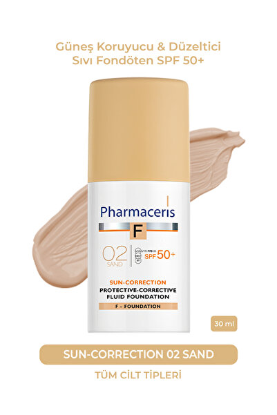Pharmaceris Sun-Correction SPF 50+ (02 Sand) | Güneş Koruyucu & Düzeltici Sıv...