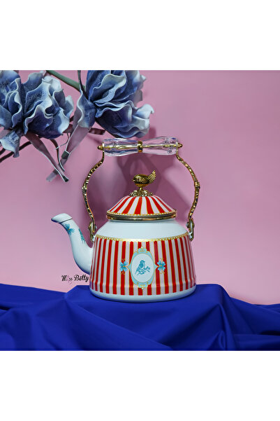 Miss Betty إبريق شاي بيليسيما المطلي بالمينا سعة 2.5 لتر