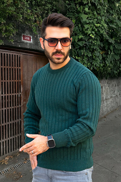 mayastyle Pánský pletený svetr s výstřihem