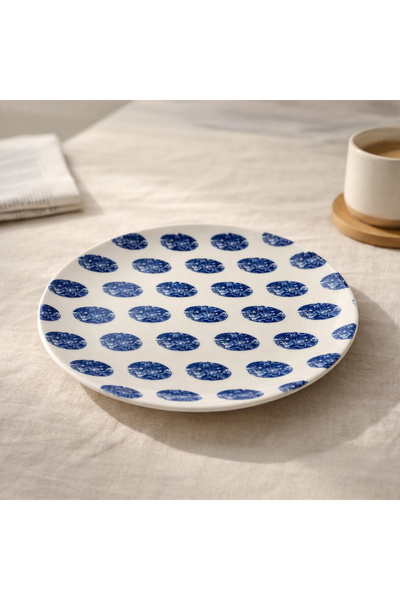 Tulü Porselen Tulu Porselen Madre Servis Tabağı - Mavi - 25 cm