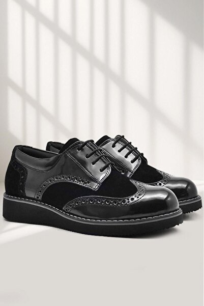 Rakerplus Чорні шкіряні черевики Hidra - Класичні шкільні черевики для хлопчиків