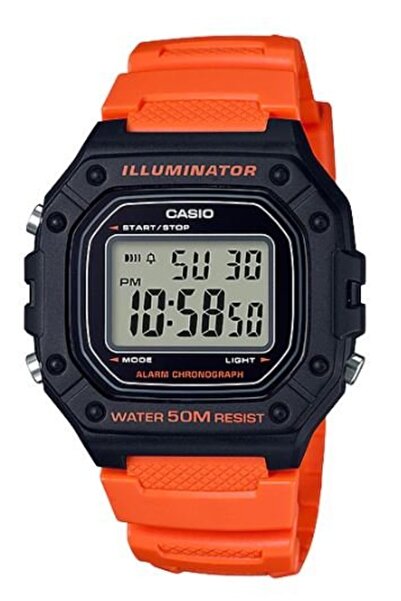 Casio W-218H-4B2VDF Quartz Silikon Turuncu 43 mm Erkek Kol Saati