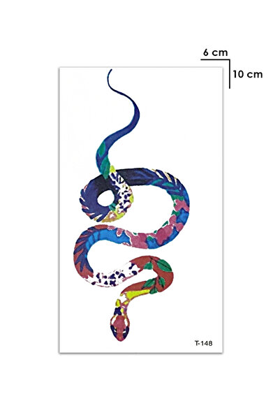 BiWini Renkli Yılan Geçici Dövme Bilek Boyun Kol Bacak Ve Göğüs Erkek Kadın