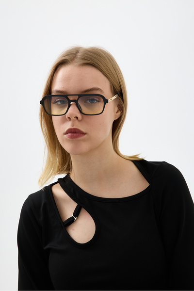 Chunky Frame Unisex Ice Cub Black Sunglasses