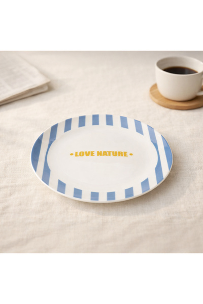 Evidea Kitchen Love Nature Tatlı Tabağı - Mavi - 19 cm