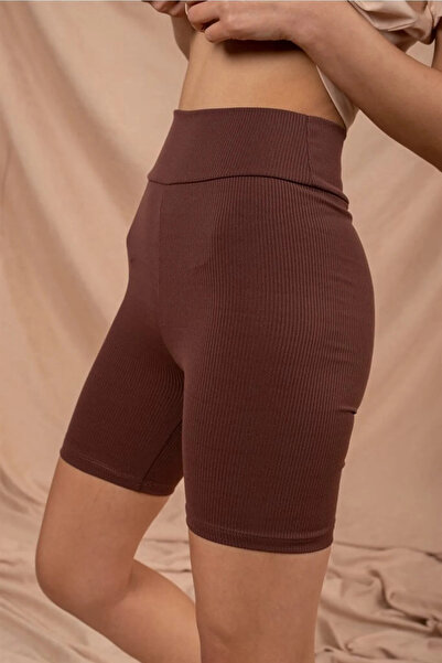 PUCKA FASHION Ψηλόμεσο κοτλέ σορτς κολάν