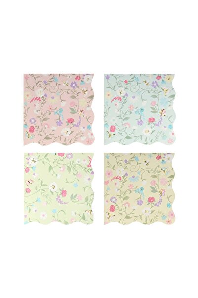 Meri Meri - Ladurée Floral Small Napkins - Ladurée Çiçekli Peçeteler - S - 16'lı