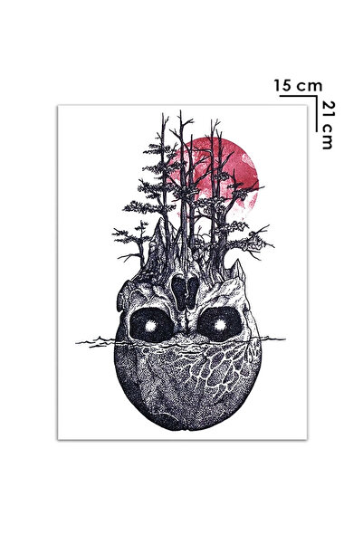 BiWini Kurukafa Kafatası Geçici Dövme Tattoo Bilek Kol Bacak Sırt Omuz Erkek ...