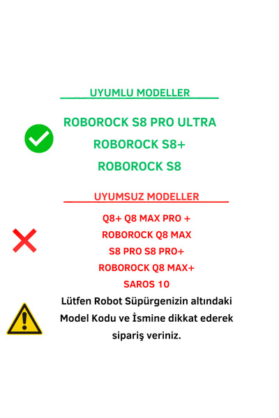 Asgard Grup Roborock S8- S8 Max-s8 Pro Ultra-S8 Sonic Uyumlu Parçalar (A YÜKSEK MÜŞTERİ MEMNUNİYETİ)