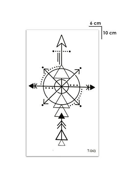 Directional Compass Tattoo Temporary Tattoo Wrist Neck Arm Leg And Chest Male Female