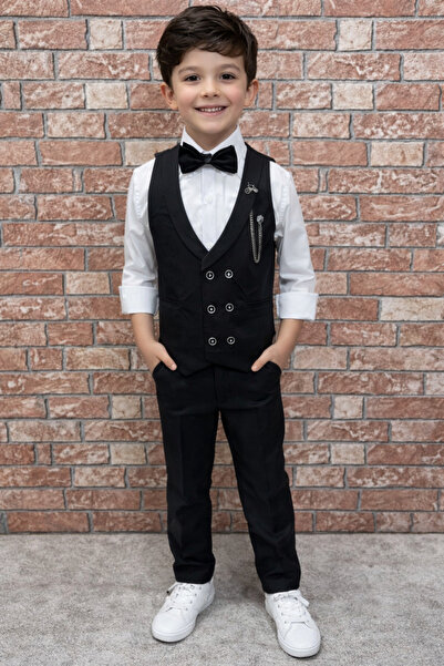 HAYTA Çocuk Yelek Takım Gömlekli Set 0-1yaş - 14yaş Silver siyah