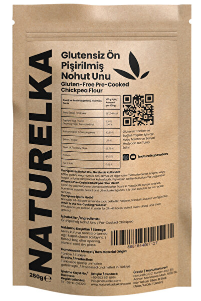 Naturelka Glutensiz Ön Pişirilmiş Nohut Unu 250 Gr