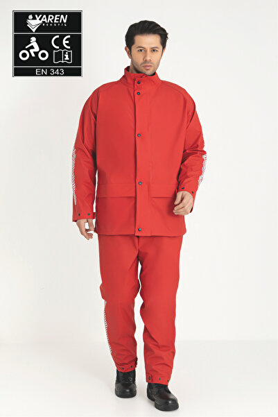 YAREN TEKSTİL CE belgeli Esnek Nefes Alır Dikişsiz Motorcu Yağmurluk Kırmızı ...