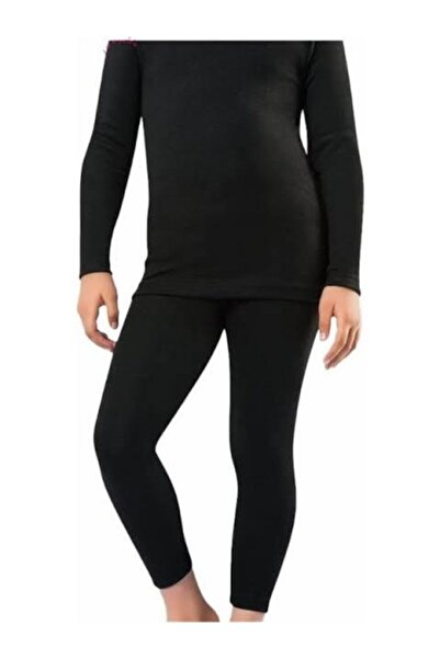 KOTA Kız Çocuk Siyah Termal Tayt