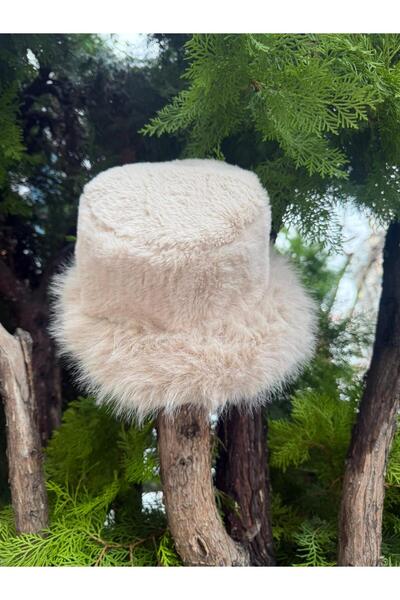 Axesoire 14623-1 Peluş Bej Kalpak Şapka