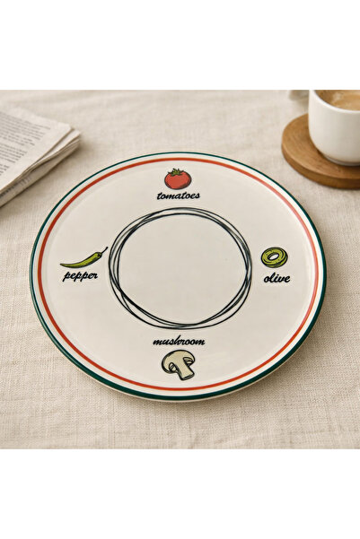 Evidea Kitchen Gourmet Classic Pizza Tabağı - Renkli - 30 cm