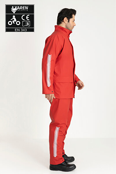 YAREN TEKSTİL CE belgeli Esnek Nefes Alır Dikişsiz Motorcu Yağmurluk Kırmızı ...