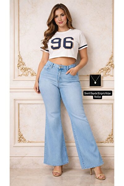 nd jeans Blugi de damă Premium talie înaltă efect modelator cu croială elasti...