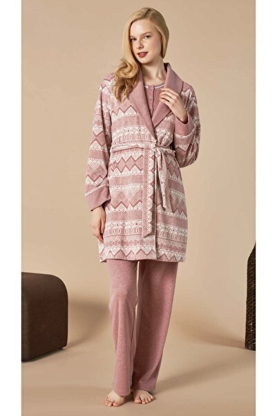 Feyza Kadın Hamile 2024 Yeni Sezon Lohusa Kadife 3 lü Takım