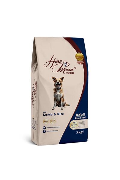 how&meow YETİŞKİN KÖPEK KURU MAMASI KUZULU ve PİRİNÇLİ 3 KG