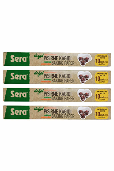 SERA Doğal 4 Adet Yeni Beyazlatılmamış Organik Hazır Kesilmiş Pişirme Kağıdı ...