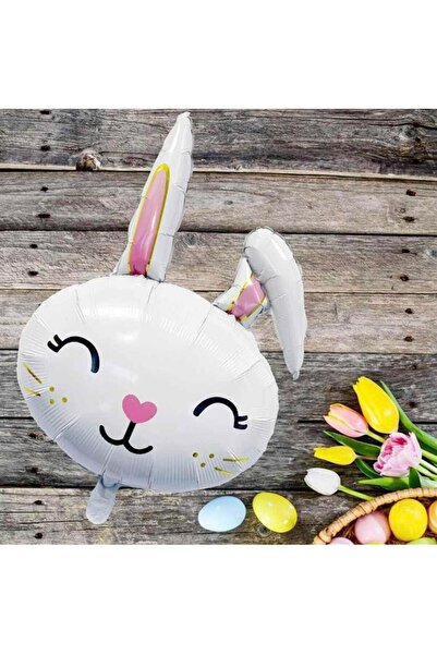 Partifabrik بالون رقائقي على شكل رأس أرنب لطيف 84 سم