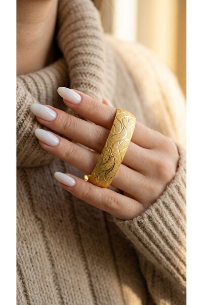 FerizZ Altın Kaplama Dalgalı Model İmitasyon Bilezik-BLZ-3110