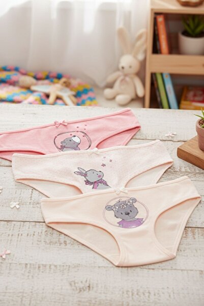 Cicito Chiloți bikini colorați din bumbac Lycra pentru fete, pachet de 3 6230