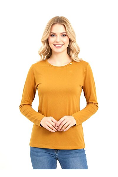 QYA Clothing TRIOCĂ DE BAZĂ CU MÂNECĂ LUNGĂ, bumbac 100% % LARGĂ