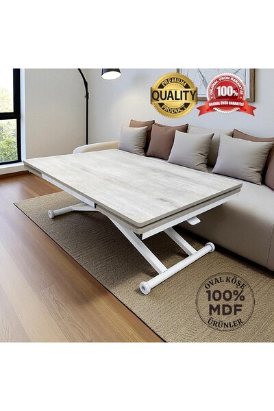 SEHPAM AKILLI Yan Baştan Açılır Akıllı Yemek Masası Oval Mdf Tabla Alt Mekani...