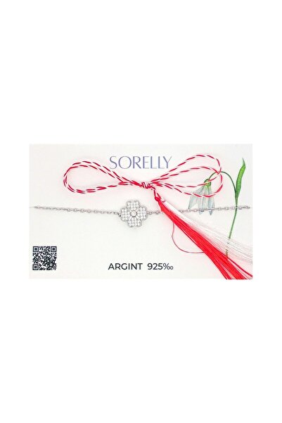 Bijuteria SORELLY Brățară Martisor din Argint 925 cu Trifoi și Pietre CZ Albe