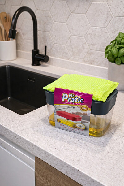 Pratic Δοχείο απορρυπαντικού πιάτων, με σφουγγάρι, Mr. Pratic, ενσωματωμένη δ...