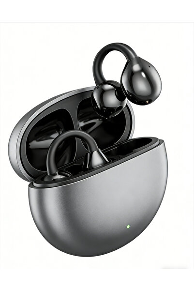 MOTMOOK سماعات أذن مفتوحة حقيقية، خفيفة الوزن ومريحة، لاسلكية بمشبك للأذن (أسود)