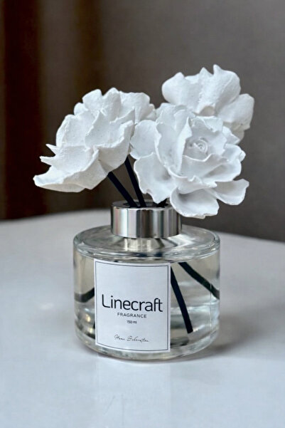 LİNECRAFT 150 Cc Seramik Çiçek Tasarımlı Çubuklu Oda Kokusu Japon Kirazı Aromalı