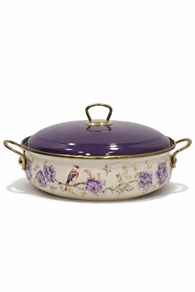 PR HOME Fiorella Derin Bombeli Emaye Karnıyarık Pilav Tenceresi 26 cm