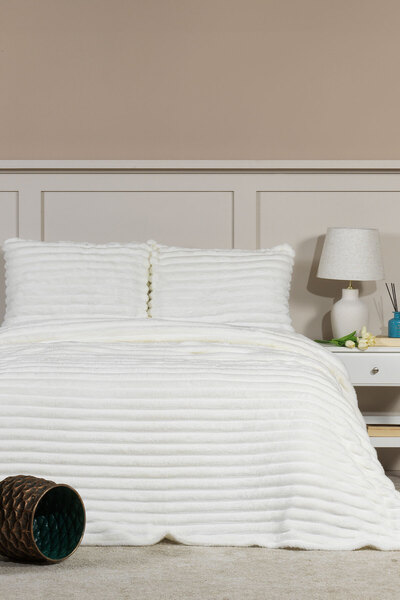 Elart طقم بطانية ماتيو مفرد من قطعتين من ويلسوفت (180×240 سم) لون إكرو